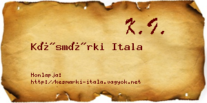 Késmárki Itala névjegykártya